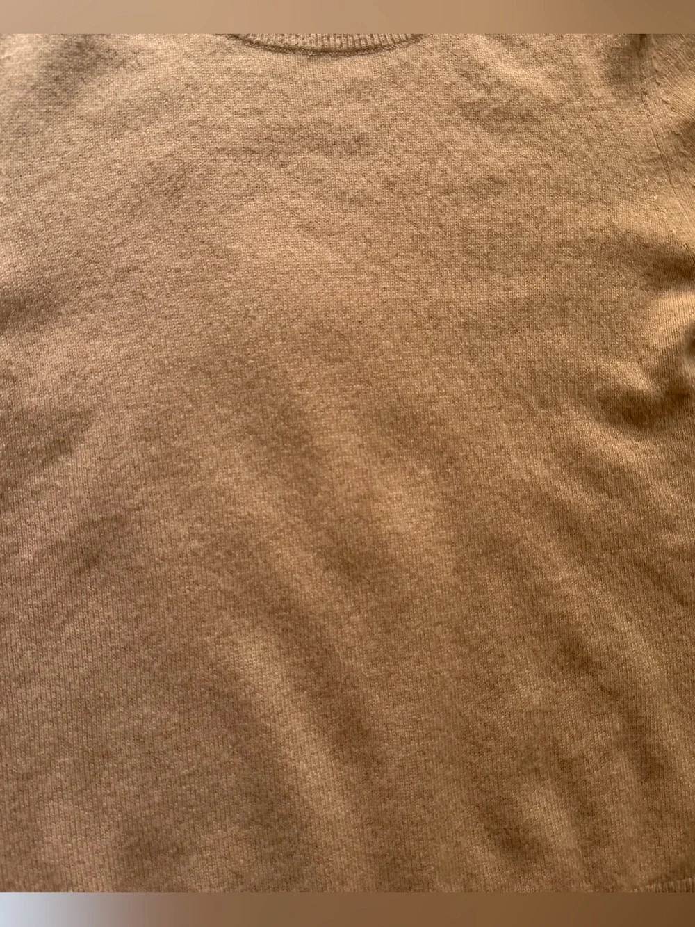 Quince Mongolian Cashmere Camel Brown Short Sleeve Sz Medium